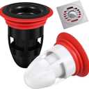 NOLITOY 2pcs Shower Floor Drain Backflow Preventer, Waste Water Drainer Valve Sewer Core Plug Gas Sealer for Kitchen Bathroom (Black, White)