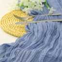 6 Pack Dusty Blue Cheesecloth Table Runner 10FT Cheese Cloth Boho Fabric Table Runner 35 x 120 Inch Rustic Sheer for Spring Holiday Wedding Baby Shower Party Decoration(Dusty Blue)