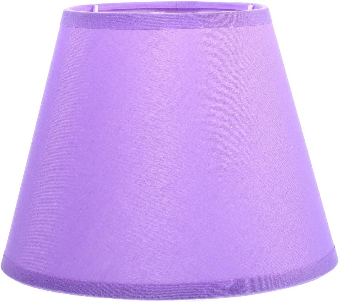 2pcs Small Purple Table Lamp Shade, Linen Barrel Lamp Shade Cone Fabric Floor Lampshade Light Weight Farmhouse Lampshade Easy to Install for Desk Bedside Bedroom Living (6.68inch)
