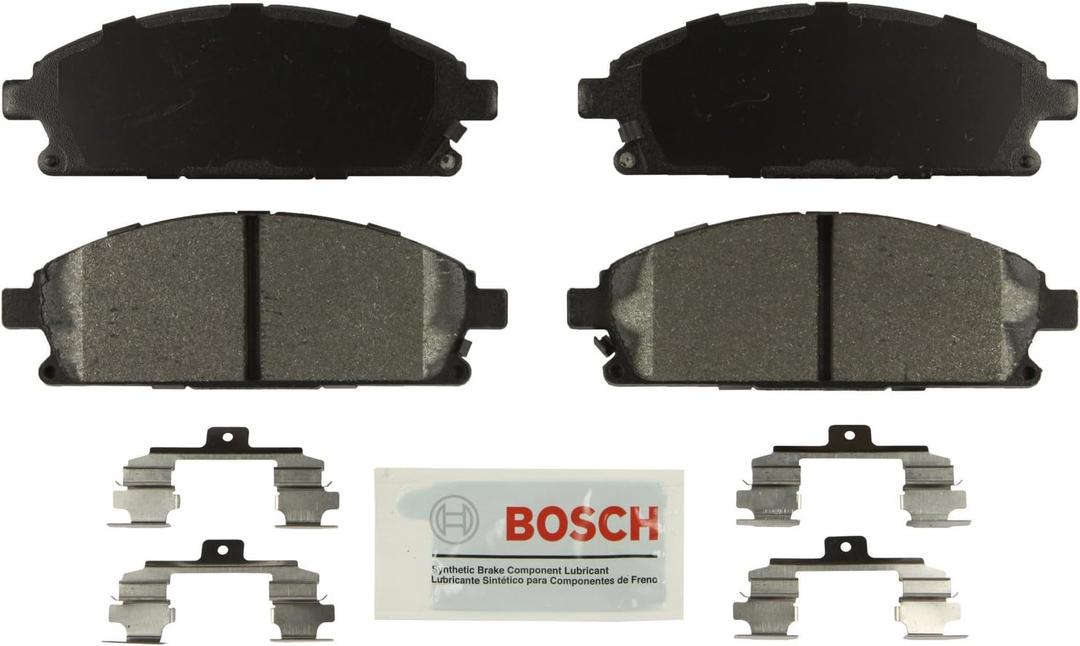 BOSCH BE855H Blue Semi-Metallic Disc Brake Pad Set With Hardware - Compatible With Select Acura MDX; Infiniti Q45, QX4; Nissan Pathfinder, Quest; FRONT