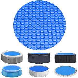 Evoio Solar Pool Cover 15 ft Round for Above Ground Inground Pools Bubble Wrap Covers for Hot Tub Spa Thermal Heating, 15 Mil Circle Blue Floating Blanket for 6-24 Foot Feet Diameter Swimming Pools