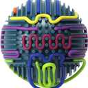 2 x Sensory Activity Board Upgraded- 3D Sensory Activity Ball,Stress Relief Toy,Silicone Fidget Toy for Stress Relief,Anxiety,Autism,ADHD,Kids 3+ & Adults,with Travel Storage Bag & 16 Strings (Blue) (Sphere)