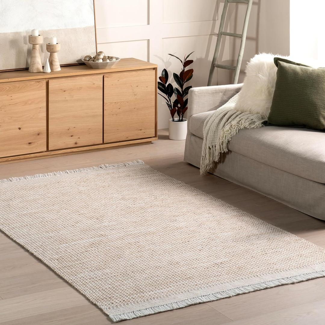nuLOOM Catherine Solid 2x3 Accent Rug for Living Room Bedroom Dining Room Entryway Kitchen, Beige/Ivory