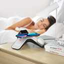 YLF Fast Wireless Charger Station 5 in 1 with Adapter - Wireless Phone Charger Stand with LED and Bluetooth Clock for Samsung Galaxy S23 Ultra/S23/S22/S21(Grey)