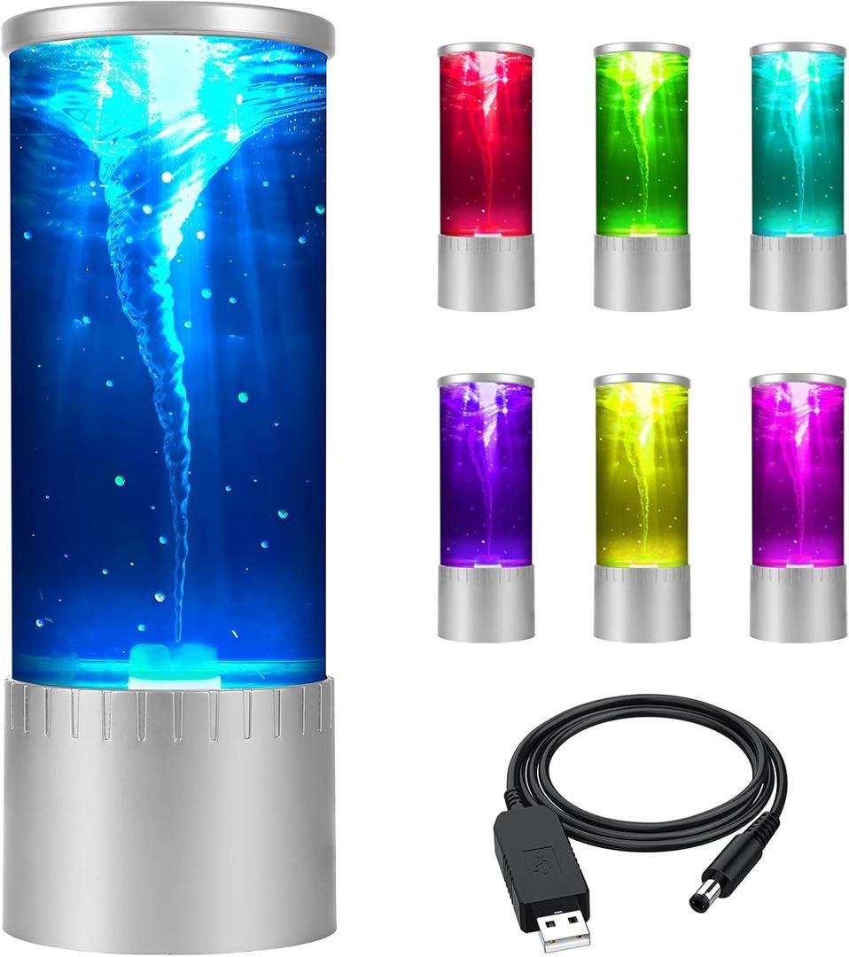 Tornado Lamp & Night Light - Mesmerizing Motion & Soft Glow for Relaxation and Ambiance