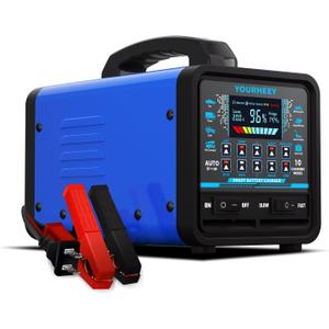 2026 Upgraded 12V/24V 0-20A Heavy Duty Battery Charger/Maintainer with Auto Shutoff, Repair & Winter Mode, 10 Modes & Color Screen for Car, Truck, Motorcycle, RV, Boat, Lawn Mower, Deep Cycle Chargers