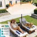 AreShark 7.5FT Patio Umbrella Table Market Umbrella with 6 Sturdy Ribs, Button Tilt/Crank, Heavy-Duty Outdoor Umbrellas for Pool, Deck, Garden and Backyard, Cream White