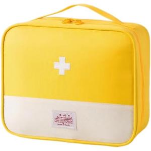 Red First Aid Bag Empty 1st Aid Bag Medical Travel Case First Responder Emergency Storage Compact Medicine Bags for Car Home Office Kitchen Sport Outdoors (Yellow)