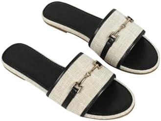 Verdusa Women's Open Toe Slides Single Band Slip On Flat Sandals Summer Shoes Size 9.5