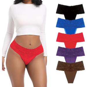 Umiehary Women Leaf Print High Waisted Tummy Control Lace Thong Stylish Comfort for Everyday Wear Small to 4XLarge (5 Gloomy)