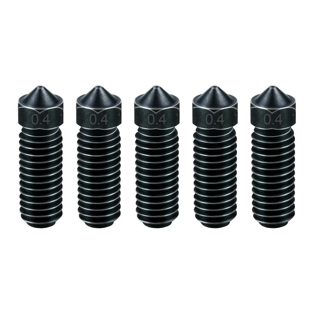 0.4mm Kobra 3 Hardened Steel Nozzle kit, 5PCS High Temperature Pointed Wear Resistant Nozzle Kits for Anycubic Kobra 3 Kobra 3 Combo 3D Printers