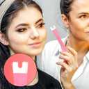 4 x Nose Contour Brush, U Shaped Makeup Brush Dual End Nose Contour Brush Pro Contour Duo Brush for Sculpting and Defining Nose Cheek Bones Contour (Pink)