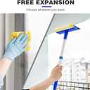 4 x 15.9" Window Squeegee for Car,2 in 1 Squeegee Window Cleaner with Long Stainless Steel Handle,Sponge Car Window Squeegee for Gas Station, Glass,Shower (Iron Pole)