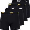 Lee Mens Underwear 4 Pack Boxers for Men Cotton Stretch Boxer Briefs (Black)