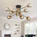 DDLLDESHI 8 Light Sputnik Ceiling Light Fixture Glass Globe Bubble Modern Chandelier for Dining Room Bedroom Kitchen Living Room Hallway Entryway Office