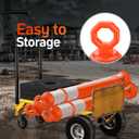 BATTIFE 6 Pack 42 Inch Orange Traffic Delineator Posts with Reflective Collars and Base, Safety Cones for Construction Zones and Driving Practice