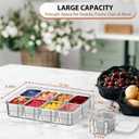OGEMXU Snackle Box Container, Stainless Steel Snackle Box with Lid Handle | Divided 8 Compartments, Snack Platters Keeps Fruit, Veggies,Sorted,Ideal For Travel Party Picnic,Not Dishwasher Safe