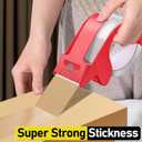 Packing Tape with Dispenser, Heavy Duty Shipping Tape Packaging Tape Dispensers for Shipping Mailing Moving Sealing Storage and Packing, 2 in. x 22.2 yd., 6 Tape Rolls with Dispensers