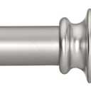 Heavy Duty Curtain Rods for Windows 28 to 48 Inches, 1 Inch Silver Curtain Rods for Bedroom, Living Room, Patio, Kitchen, Adjustable Curtain Rods with Classic Finials, Silver Finishing