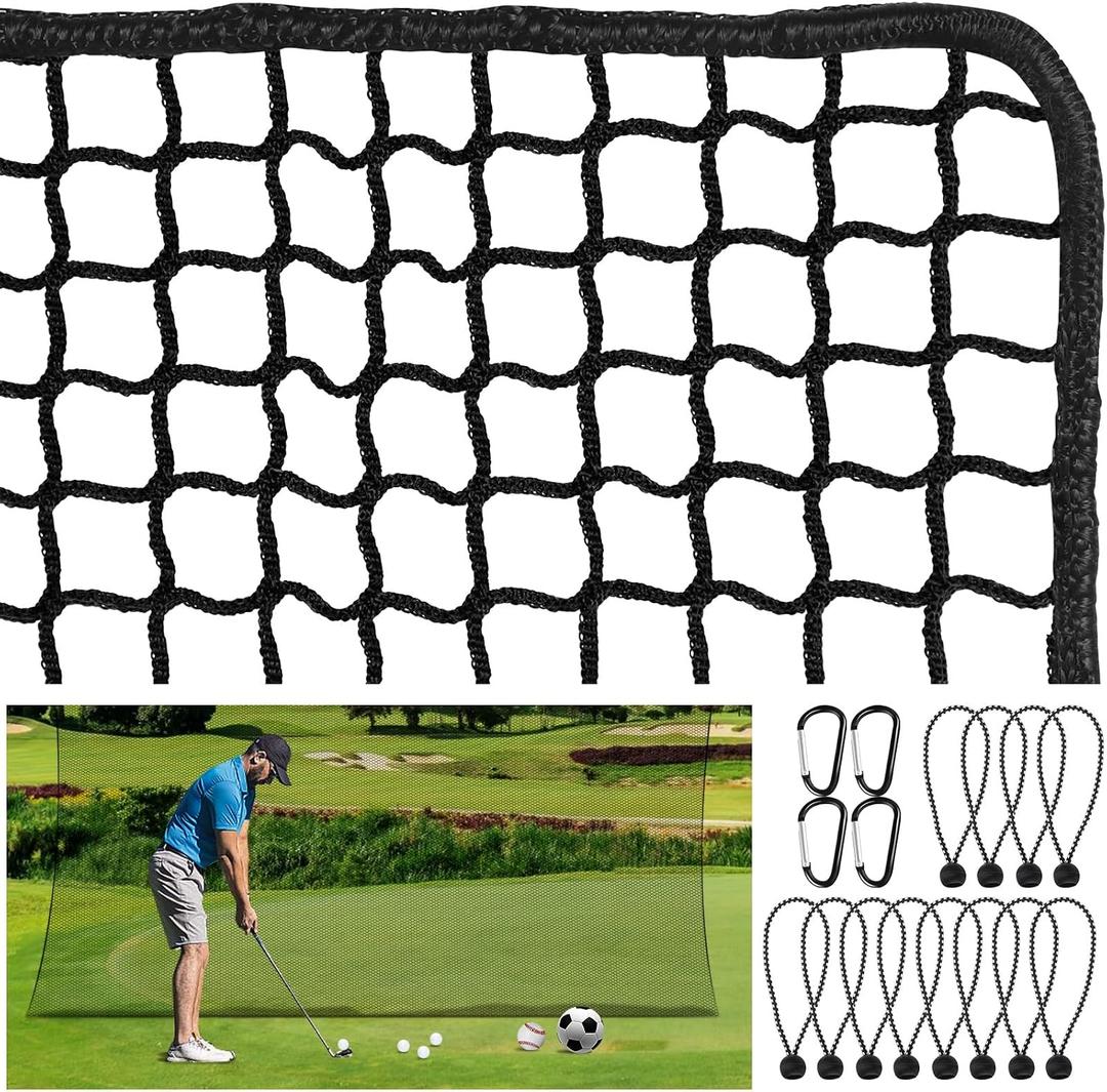 Golf Practice Net, 10Ft/15Ft/20Ft Golf Hitting Nets Heavy Duty Nylon Golf Netting for Garage Backyard
