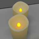 Waterproof Outdoor Flameless Candles with Timer, Battery Operated Flickering LED Pillar Candles for Home, Wedding Decoration, Slim Tall, Ivory Plastic, 2" X 5", 2 Pack (2 Pack-D2"x H5")