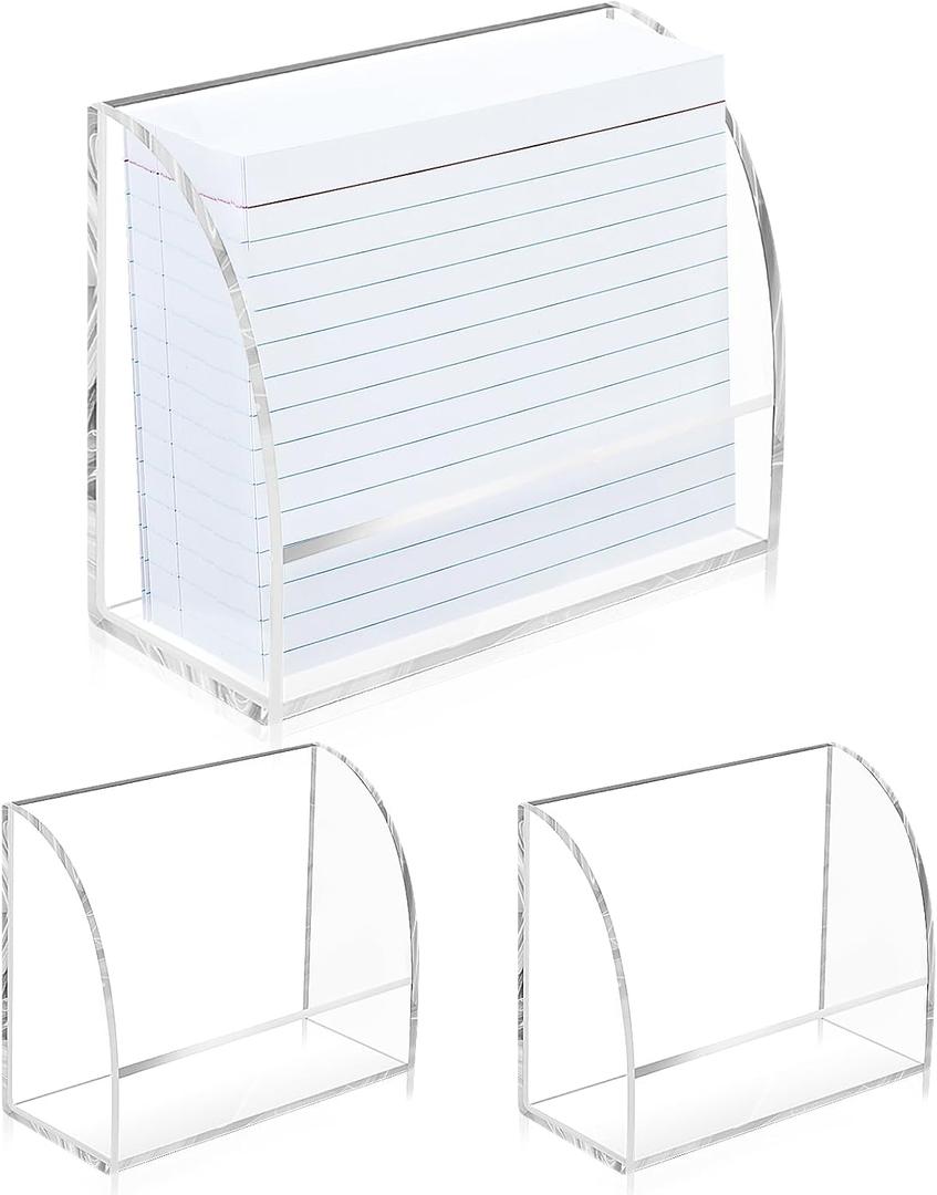 2 PCS 4 X 6 Index Card Holder Clear Acrylic Card Holder for Desk File Note Postcard Stand Index Cards Rack Acrylic Business Stand Postcard Display for Office Business Classroom(No Card)