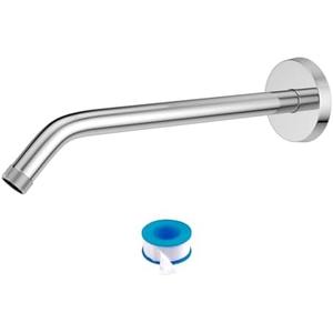 Lordear 8 Inch Shower Arm Extension Polished Chrome Stainless Steel Wall Mounted Long Shower Extender Arm with Flange for Fixed Shower Head