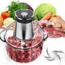 BUMET 16 cup glass bowl 850W Electric Food Processor, LED timer. 3-Tiered 6 Cutting Edges blade for mincing, chopping, Ideal as meat grinder, fresh vegetables chopper, pet food process in kitchen.