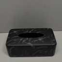 Tissue Box Holder, Rectangular Napkin Dispenser Box Cover, Black Faux Marble Facial Dryer Sheet Towel Organizer Case for Bathroom, Bedroom, Kitchen, Cars