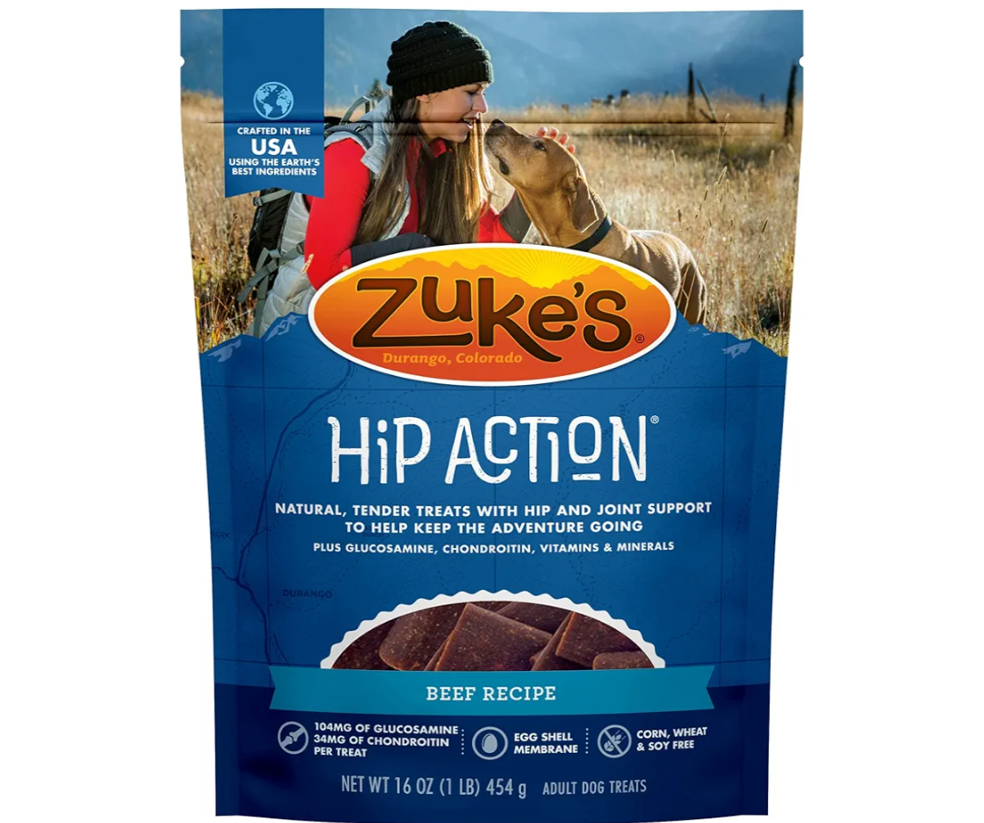 Zuke’s Hip Action, Hip And Joint Support Treats, Soft And Chewy Natural Beef Dog Treats, Beef Recipe  16.0 OZ Bag By OCT 2025