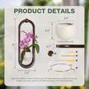 Wooden Wall Planters for Indoor - Modern Hanging Plant Stand Shelf with Ceramic Pot - Walnut Color (Set of 1)