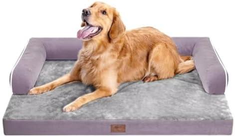 Orthopedic Large Dog Bed Washable, Orthopedic Dogs Bed with Removable Bolsters, Washable Dog Beds Cover for Extra Large Dogs, Waterproof Pet Beds and Non-Slip Bottom 21×28