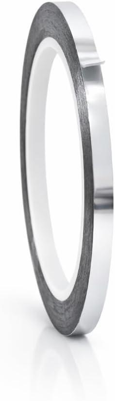 WOD MPFT2 Silver Metalized Polyester Mylar Film Tape with Acrylic Adhesive, 1/4 inch x 72 ft. Vibrant Mirror Silver Tape, Decor Tape for Detailing Accent Wall, Graphic Arts, Car and Boat Trim