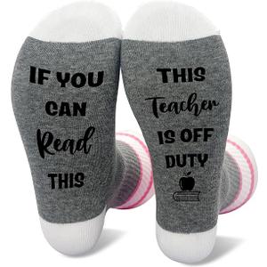 If You Can Read This This Socks For Women Teacher Off Duty Gift Socks, Size 6-11W