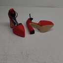 onlymakerheels Women’s Double High Chunky Platform Pointed Closed Toe Chunky Heels Ankle Strap Rhinestone Pumps Shoes for Dress Wedding Party Size 38