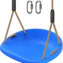 SELEWARE Heavy Duty Swing Seat for Adults Kids Tree Swing with Weather Proof Ropes Swing Set Accessories for Backyard Patio Garden Playground, Height Adjustable Blue