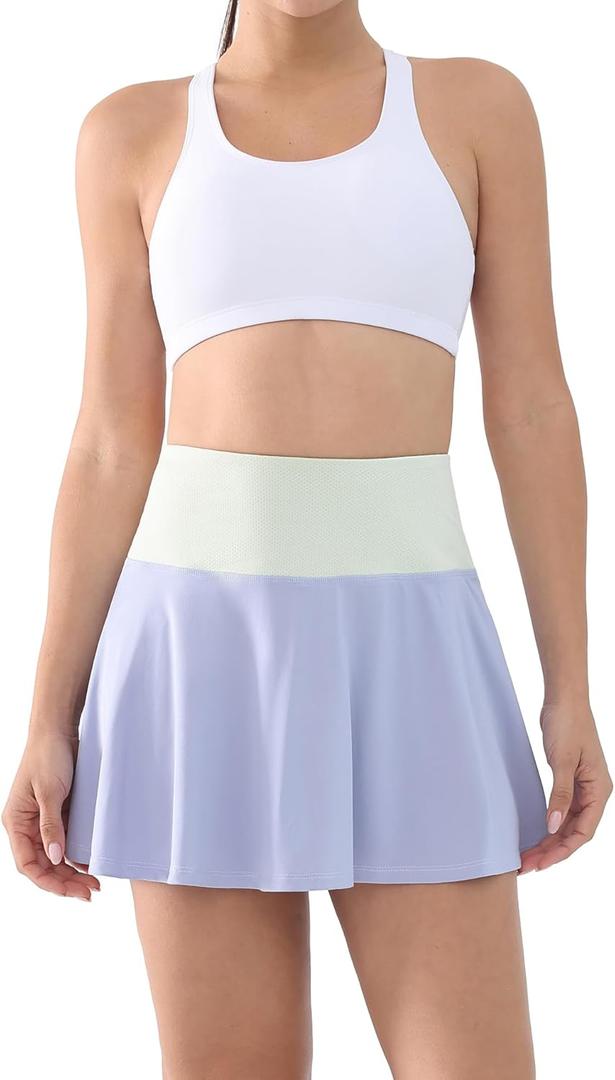 Cosmolle Womens Tennis Skirts High Waisted Tummy Control Pleated Golf Skorts with Shorts Pockets for Workout, Pickleball (XL)