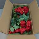 InnoGear 50 Pcs Red Roses Artificial Flowers, Fake Velvet Silk Rose Bulk Faux Flower for Mother's Gift Decoration DIY Wedding Centerpieces Proposal Bridal Bouquets Party Floral Decor (50, Red)