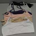 Fruit of the Loom Girls' Cotton Spaghetti Strap Sport Bra (38, Blueberry/Black/Grey/White/Sand/Blush)