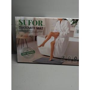 2Pack Stone Bath Mat, Diatomaceous Earth Shower Mat, Non-Slip Super Absorbent Quick Drying Bathroom Floor Mat, Natural, Easy to Clean (Milky Grey, 23.62 * 15.43)