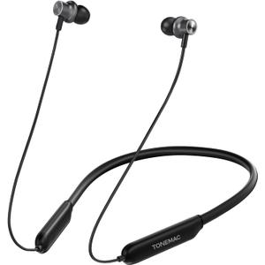 N8 Wireless Earbuds, IPX6 Sweatproof, Magnetic Neckband Headphones, 40Hrs Playtime, Deep Bass Earphones Bluetooth 5.3 Headset for Phone Calls, Workout, Sports and Game of Thrones Black (Metallic Black)
