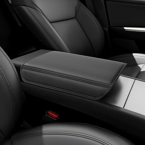QINQINTU
for Tesla Model Y Juniper(2025-2026) & Model 3(2024-2026) Leather Center Console Cover [Soft Touch & Match Seat Color] Armrest Cover for Tesla Model 3 & Model Y Juniper Accessories Black