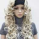Wiginway 3/4 Band Headband wig Women's Light Blonde with Highlight Long Curly Wigs for Women ladies wigs