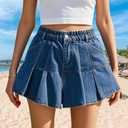 Jeans for Women Stretchy High Waisted Jeans with Loose Denim Pants (Blue, M)