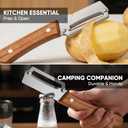 5 x Multifunctional Vegetable Peeler, 2-in-1 Peelers For Kitchen with Bottle Opener, Sharp Stainless Steel Swivel Blade, Wooden Handle, For Vegetables or Fruits that Need to Be Peeled (4)1PCS