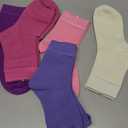 SERISIMPLE Kids Viscose Bamboo School Socks Soft flate Seam Color Anti Odor Thin Breathable Stretch Cuffs Girls Boy 5 Pairs (Medium, Purple&pink)