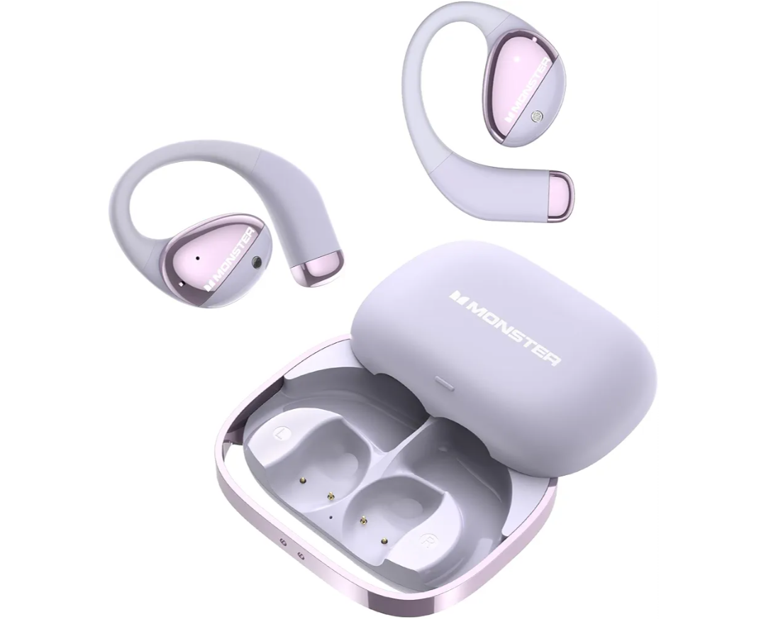 Monster Open Ear AC520 Headphones, Bluetooth 6.0 Wireless Earbuds with HiFi Sound, Open Ear Headphones with 24H Playtime, ENC Clear Call, Unique Handbag Design,IPX6 Resistance