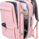 BALEINE Travel Backpack for Women Men, Large Sturdy Carry On Laptop Backpack Gifts for Business, Casual, Weekender, Hiking (XL, Pink)