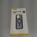 Lamicall Magnetic Case for iPhone 15 Pro Max, for Magsafe - [Diamond Textured Anti-Slip Edge] [Military Grade Shockproof Protection] Translucent Hard Slim Magnet Protective Cover (Black)