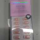 BTArtbox Press on Nails Short - White French Tip Press On Nails Square, Chrome Glazed Glue On Nails, Stick On Nails in 15 Sizes - 30 Soft Gel Fake Nail Kit, Be Elegant